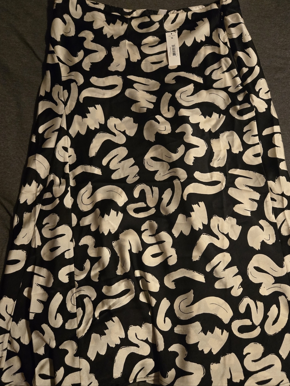 Joe Fresh Black & White Abstract Print A-Line Skirt